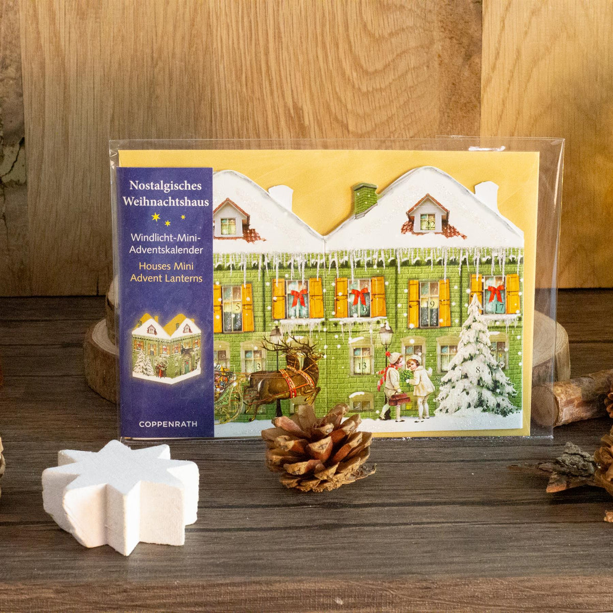 Deluxe Mini Advent Calendar Christmas Card - Nostalgic House Tealight Lantern - Green House Advent Calendar - Tophatter Daily Deals