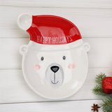 Polar Bear Christmas Plate Novelty Character Snack Plate Xmas Serving Dish 19cm Plate - Tophatter Daily Deals