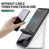 Bluetooth Speaker Clock With Wireless Charger Phone Holder 0 - Tophatter Daily Deals