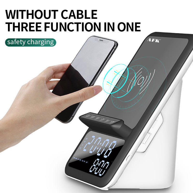 Bluetooth Speaker Clock With Wireless Charger Phone Holder 0 - Tophatter Daily Deals