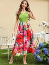 Printed Round Neck Sleeveless Dress Floral Casual Dresses - Tophatter Daily Deals