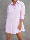 Button Up Long Sleeve Mini Shirt Dress Casual Dresses - Tophatter Daily Deals