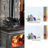 8 Leaf Double Head Fireplace Heat Power Fan 0 - Tophatter Daily Deals