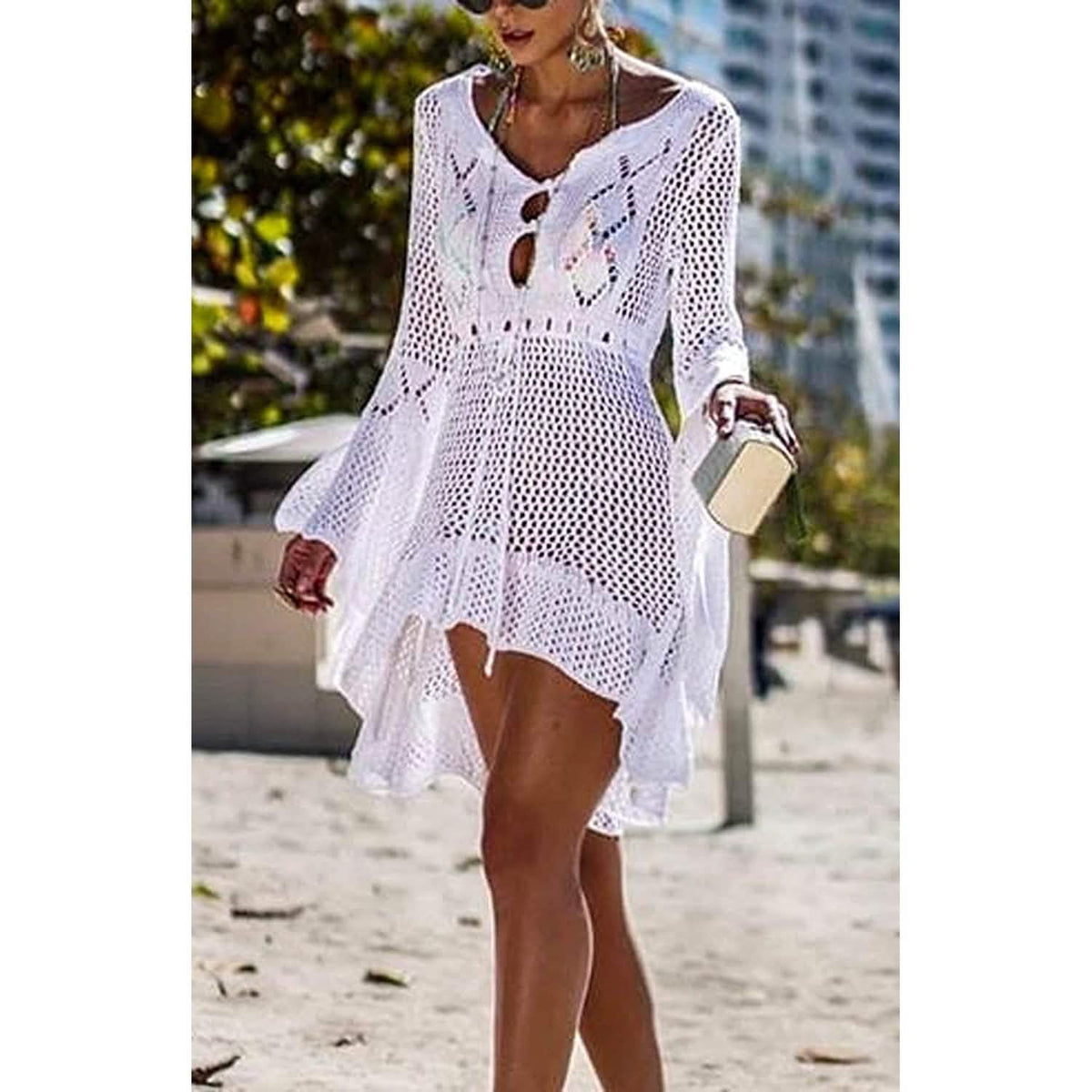 Beach Tops Sexy Perspective Cover Dress Women's Swimwear - Tophatter Daily Deals