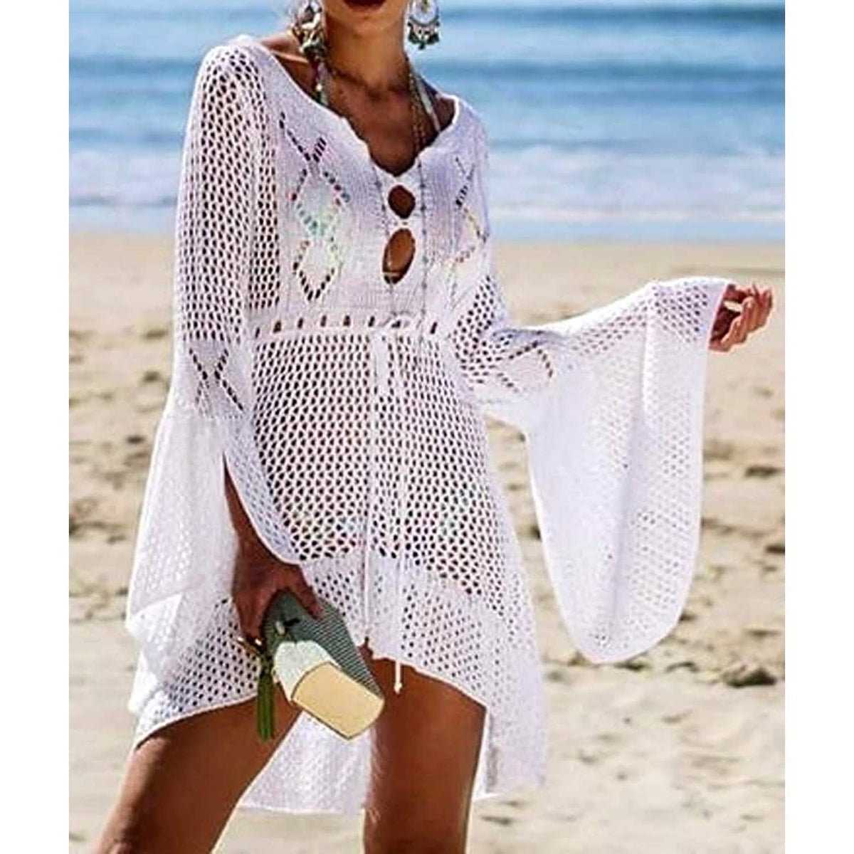 Beach Tops Sexy Perspective Cover Dress Women's Swimwear - Tophatter Daily Deals