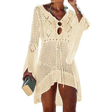 Beach Tops Sexy Perspective Cover Dress Beige Women's Swimwear - Tophatter Daily Deals