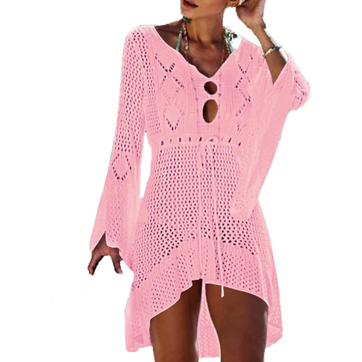 Beach Tops Sexy Perspective Cover Dress Orange Women's Swimwear - Tophatter Daily Deals