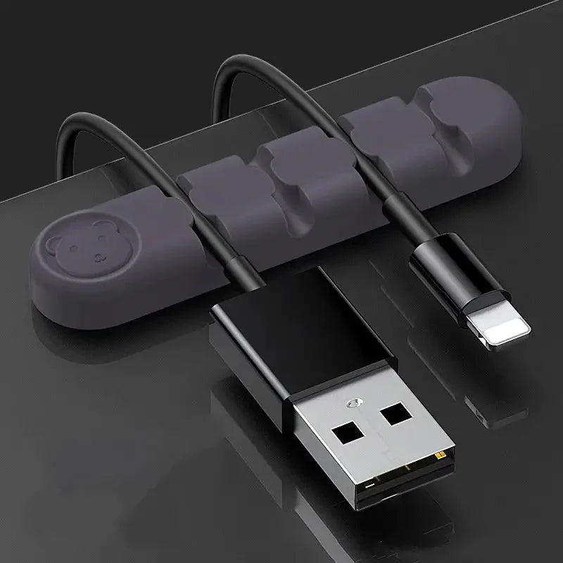 Bear Silicone Wire Organizer Storage Gray Wire Organizer - Tophatter Daily Deals