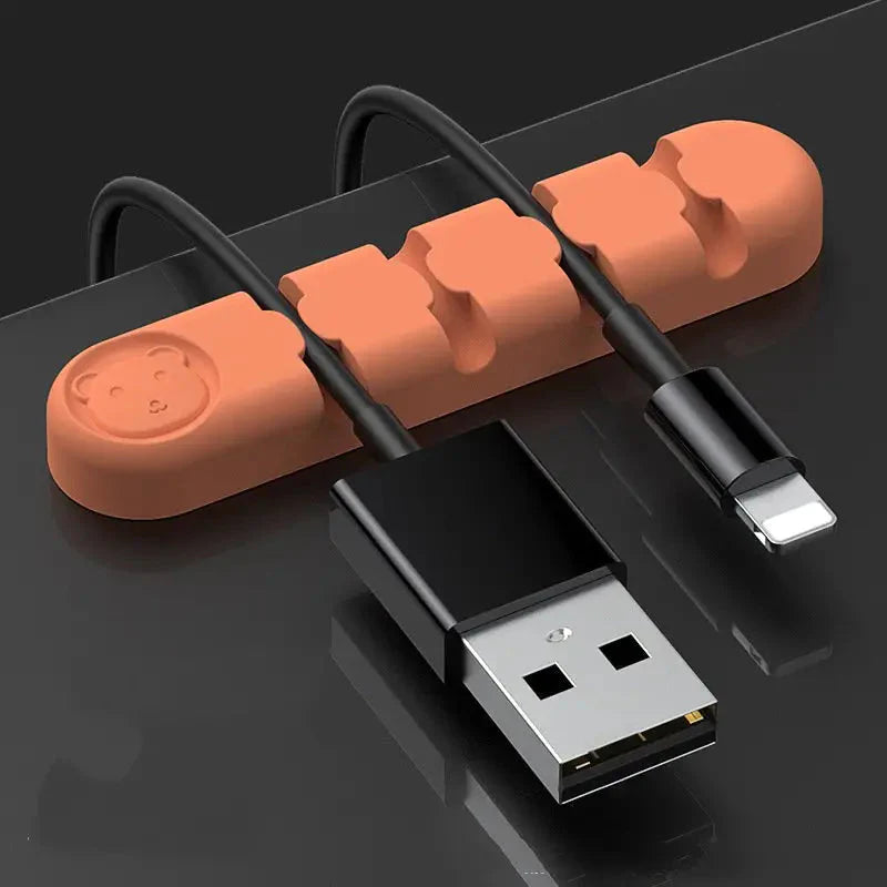 Bear Silicone Wire Organizer Storage Orange Wire Organizer - Tophatter Daily Deals