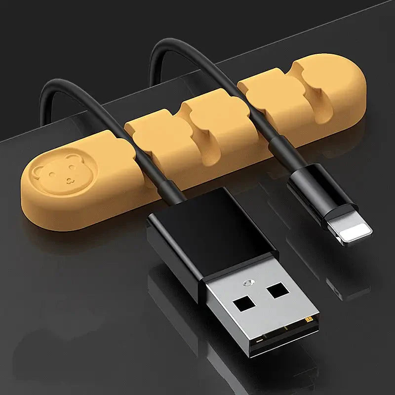 Bear Silicone Wire Organizer Storage Yellow Wire Organizer - Tophatter Daily Deals