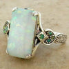 Beautiful Silver Plated White Fire Opal Women Ring Rings - Tophatter Daily Deals