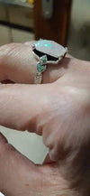 Beautiful Silver Plated White Fire Opal Women Ring Rings - Tophatter Daily Deals