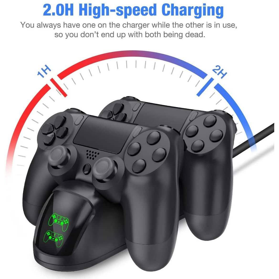 BEBONCOOL Controller USB Charging Station Dock for PS4 Video Games & Consoles - Tophatter Daily Deals