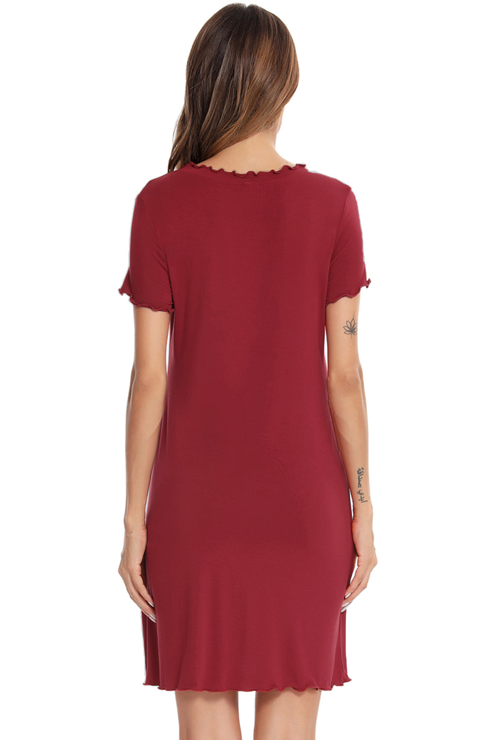 Round Neck Short Sleeve Lounge Dress - Tophatter Deals and Online Shopping - Electronics, Jewelry, Beauty, Health, Gadgets, Fashion - Tophatter's Discounts & Offers - tophatters - tophatters.co