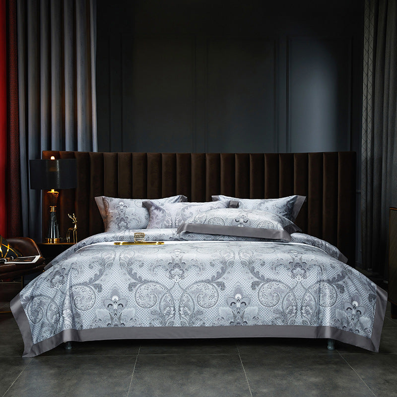 140 Cotton Satin Digital Printed Four-piece Bedding Set Ya Ge 0 - Tophatter Daily Deals