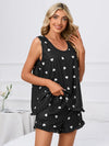 Heart Scoop Neck Tank and Shorts Lounge Set Loungewear Sets - Tophatter Daily Deals