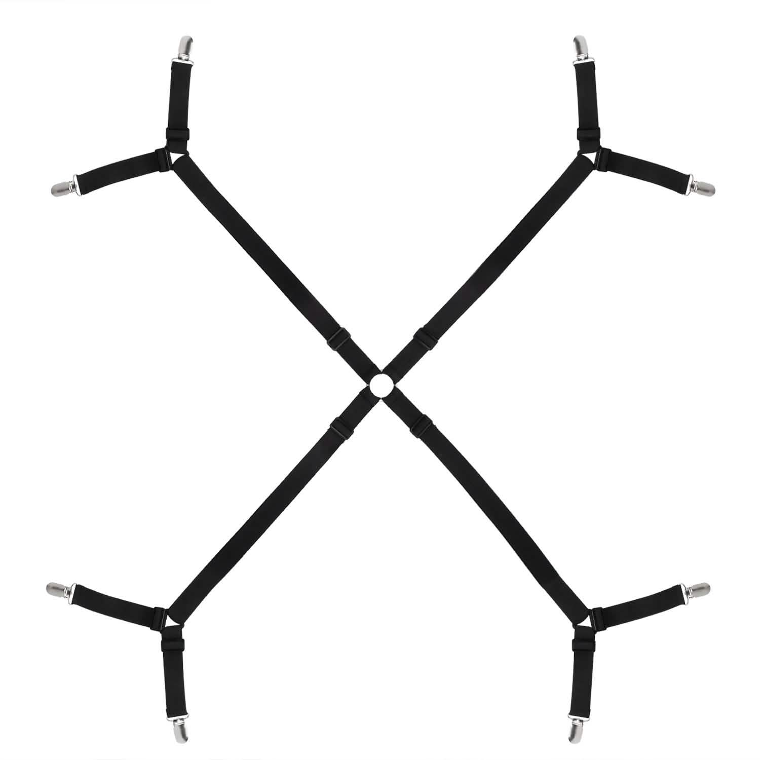 Bed Sheet Fasteners Adjustable Crisscross Elastic Sheet Suspenders Bedding - Tophatter Daily Deals