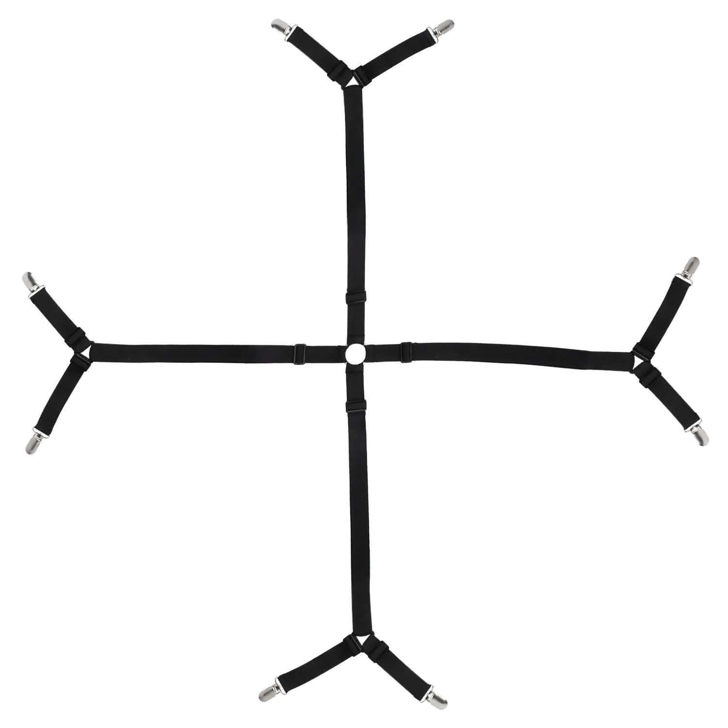 Bed Sheet Fasteners Adjustable Crisscross Elastic Sheet Suspenders Bedding - Tophatter Daily Deals