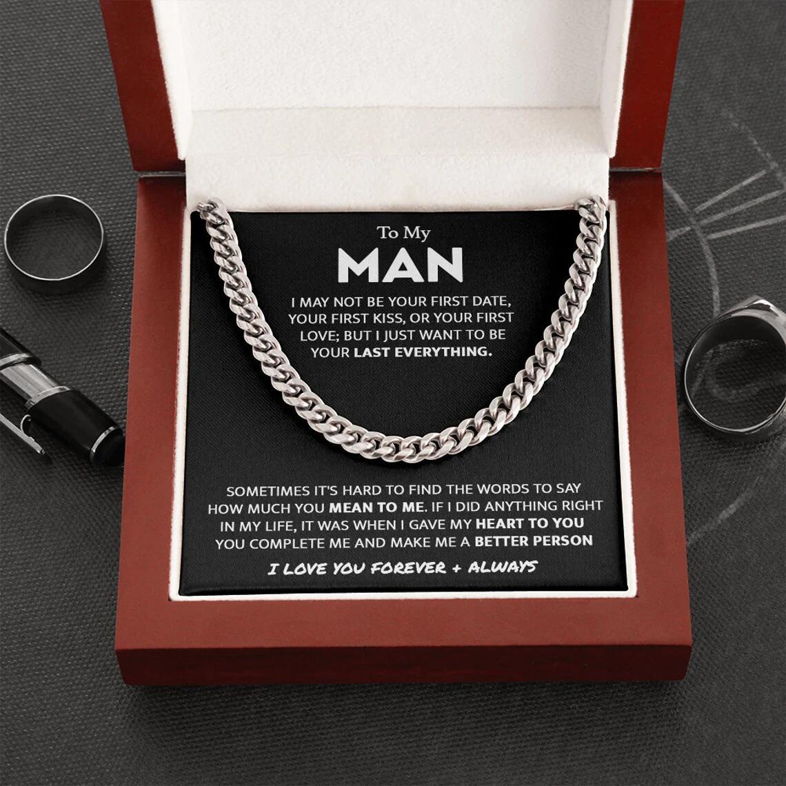 14K Gold Single Round Close Cuban Chain Titanium Steel Necklace With Greeting Card 0 - Tophatter Daily Deals