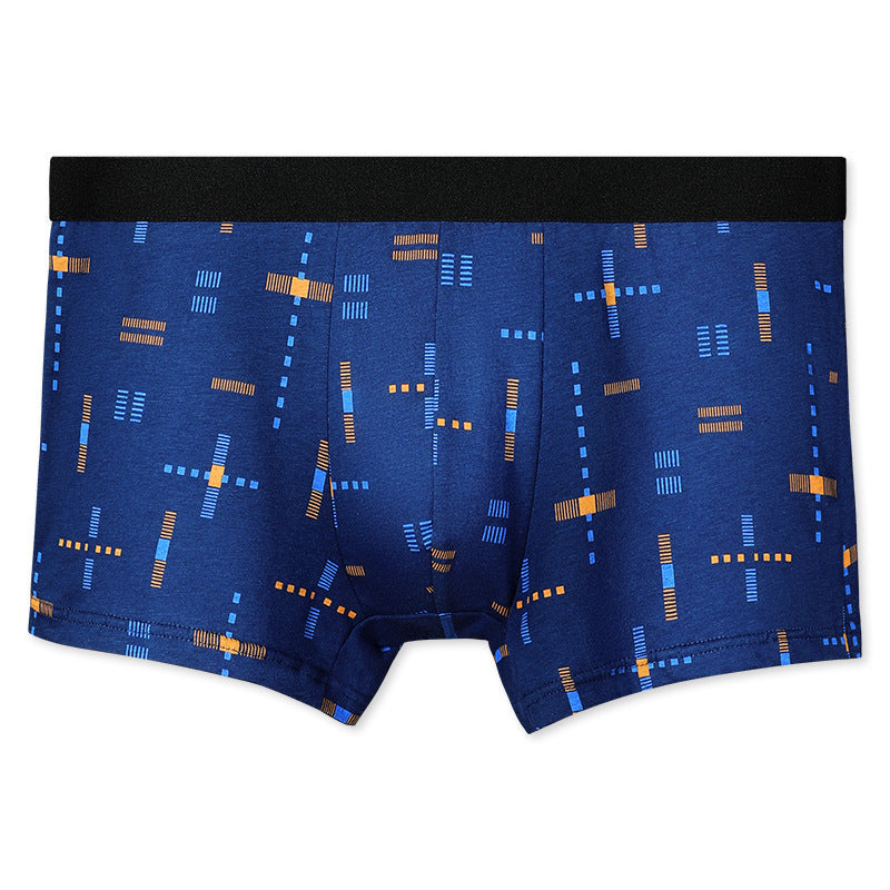 Breathable Printed Summer Thin Plus Size Men's Cotton Antibacterial Boxers Shorts Royal Blue 0 - Tophatter Daily Deals