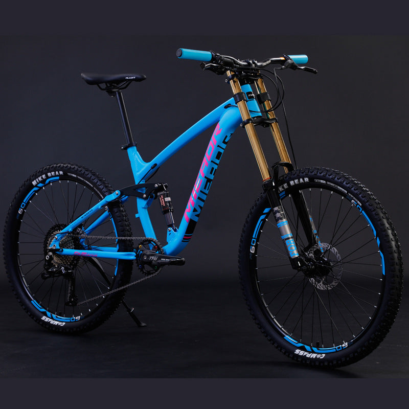 Aluminum Alloy Soft Tail Oil Brake Damping Mountain Bike Bicyc Blue 0 - Tophatter Daily Deals