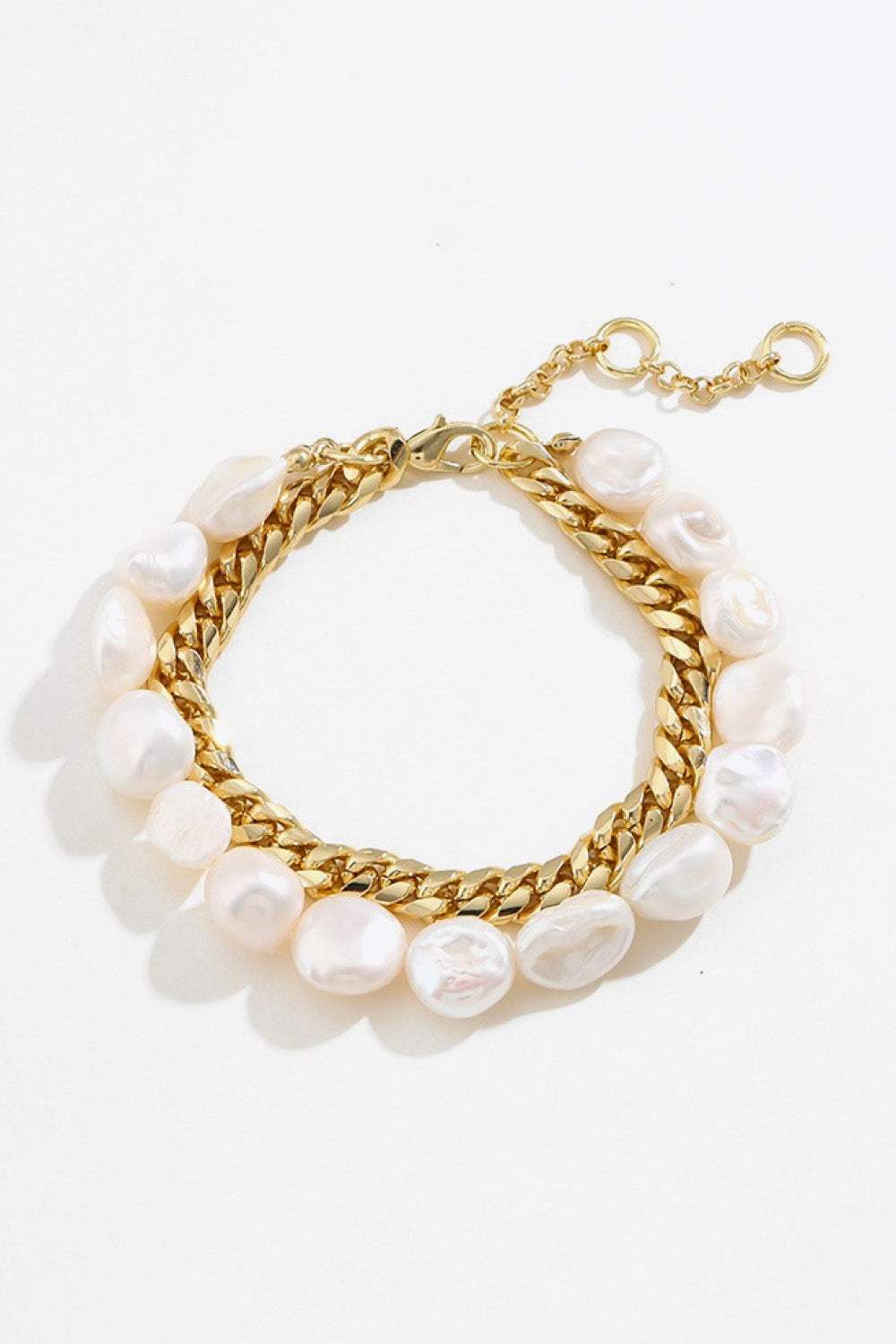 Two-Tone Double-Layered Bracelet Gold One Size Bracelets - Tophatter Daily Deals