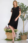 Celeste Full Size Leopard Short Sleeve Dress with Pockets Casual Dresses - Tophatter Daily Deals