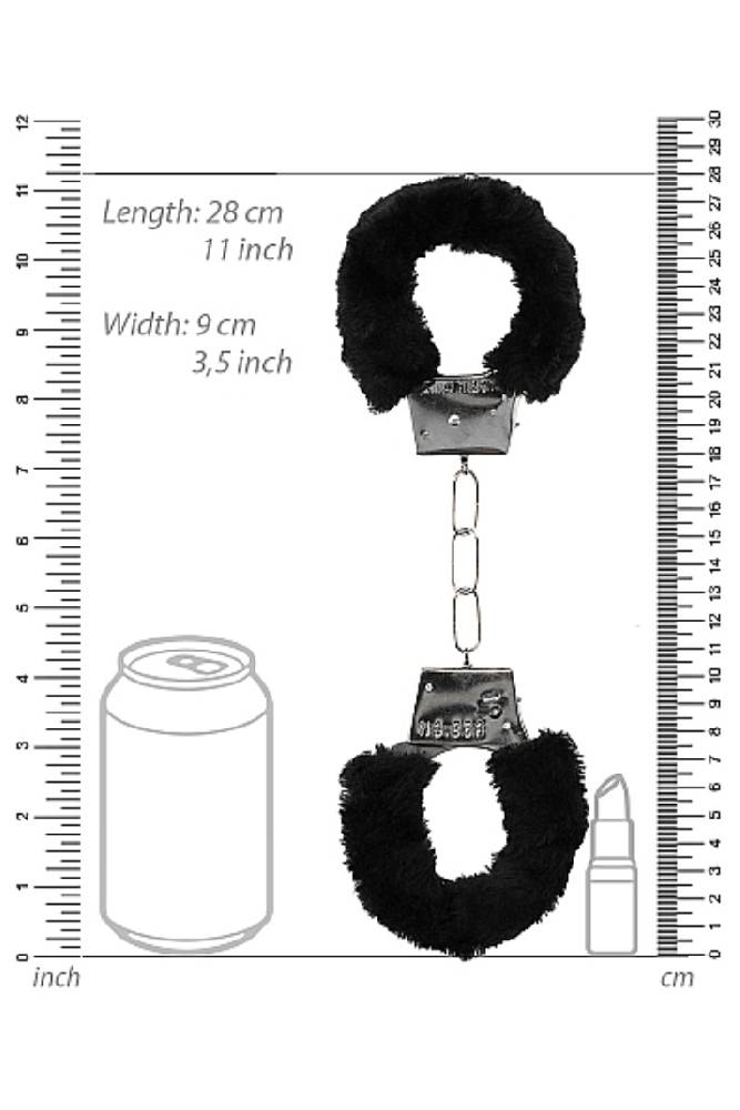 Ouch by Shots Toys - Black & White - Beginner's Furry Handcuffs with Quick Release Button - Black BDSM - Tophatter Daily Deals