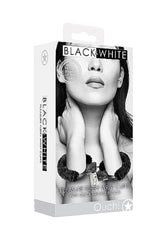 Ouch by Shots Toys - Black & White - Beginner's Furry Handcuffs with Quick Release Button - Black BDSM - Tophatter Daily Deals
