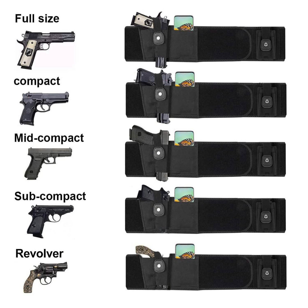 Belly Band Gun Holster Tactical & Self Defense - Tophatter Daily Deals