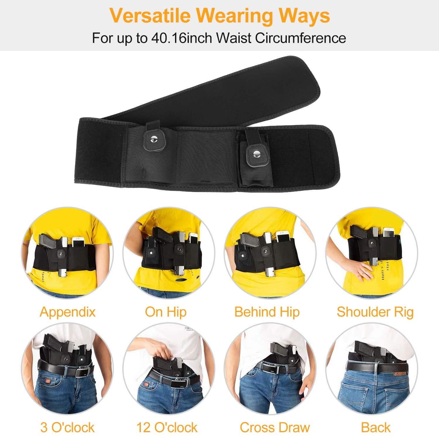 Belly Band Gun Holster Tactical & Self Defense - Tophatter Daily Deals