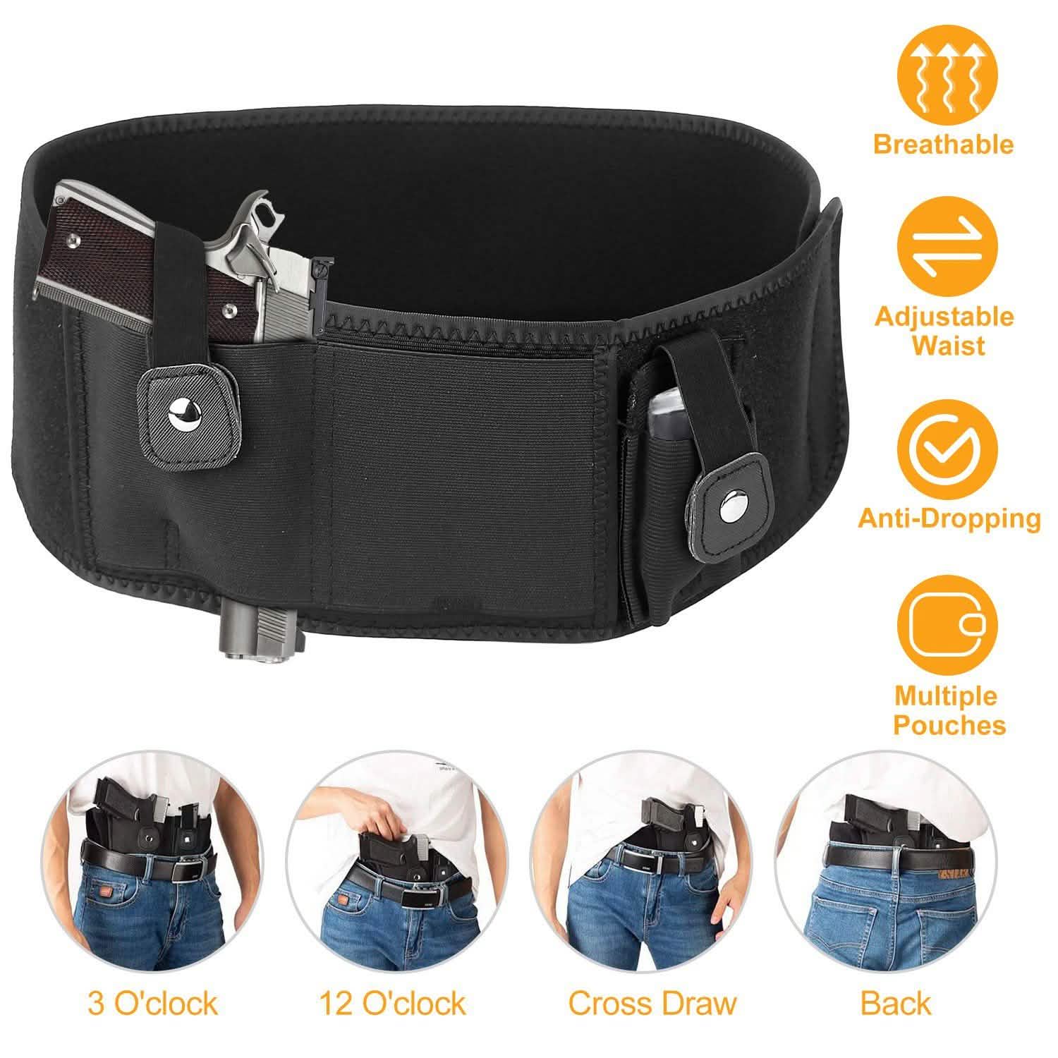 Belly Band Gun Holster Tactical & Self Defense - Tophatter Daily Deals