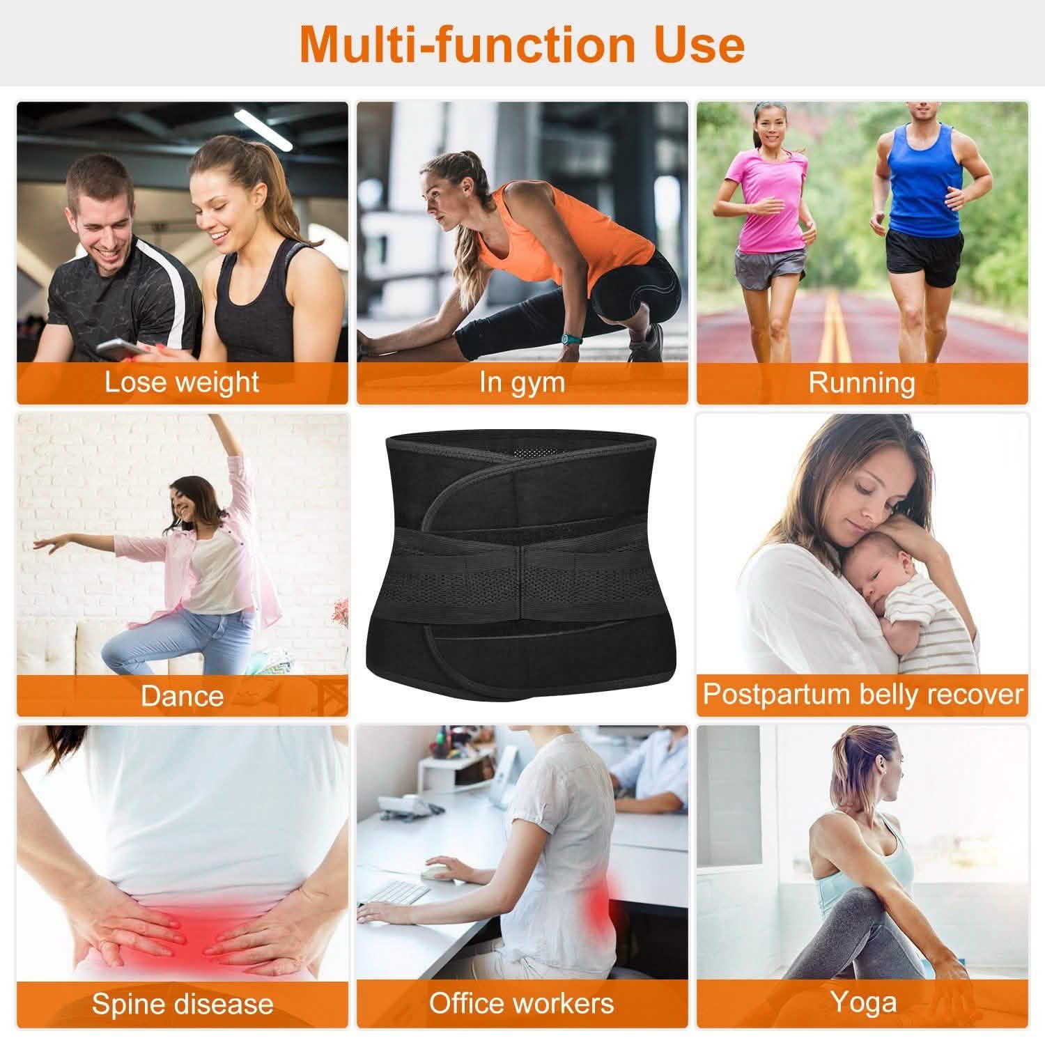 Belt Lower Back Brace Pain Relief Waist Wrap Band Health & Wellness - Tophatter Daily Deals