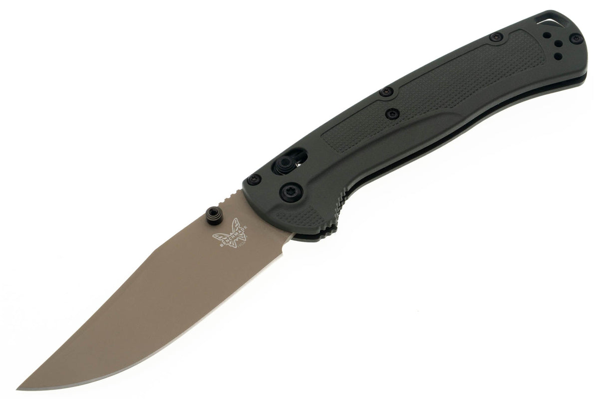 Benchmade Taggedout - Deep Olive Grivory - Tan Elmax Blade - 15536TN-02 Folding Knives - Tophatter Daily Deals