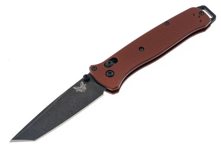 Benchmade Bailout - Burnt Copper Aluminum Handles - DLC Battlewash MagnaCut Tanto Blade - 537BK-07 Folding Knives - Tophatter Daily Deals