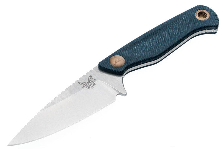 Benchmade Dacian - Blue Denim Micarta - Stonewash Magnacut Spear Point Blade - 203-04 Fixed Blade - Tophatter Daily Deals
