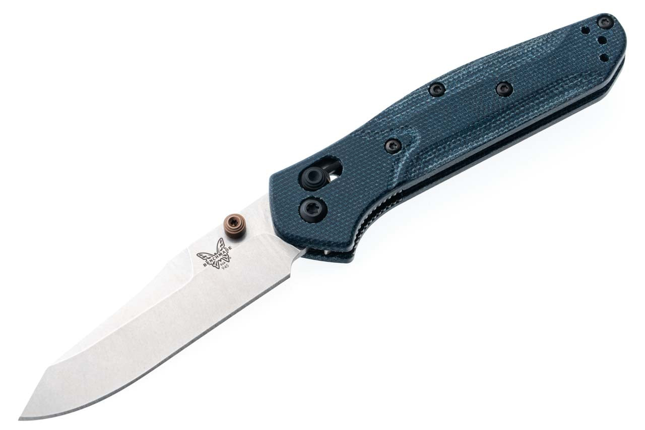 Benchmade Mini Osborne - Blue Denim Micarta - Reverse Tanto Satin M390 Blade - 945-04 Folding Knives - Tophatter Daily Deals