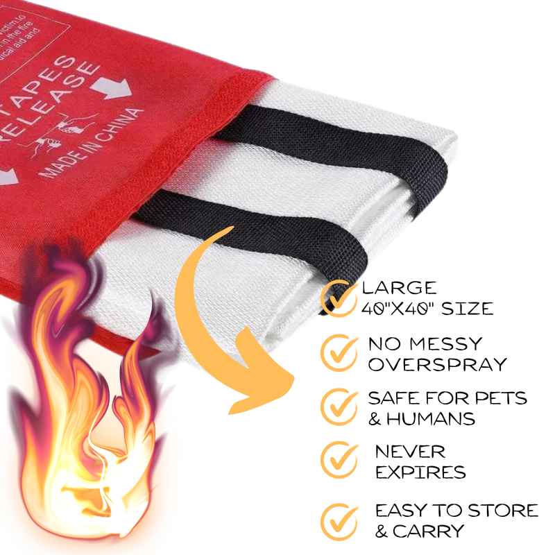 Flame Retardant Emergency Fire Blanket Home Protection - Tophatter Daily Deals