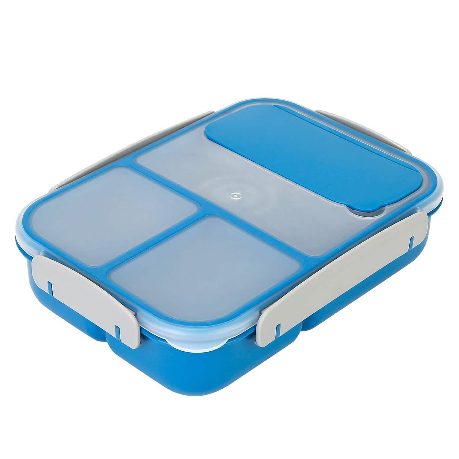 Bento Box Portable Lunch Box Picnic Food Storage with 3 Compartments Blue Kitchen Storage - Tophatter Daily Deals