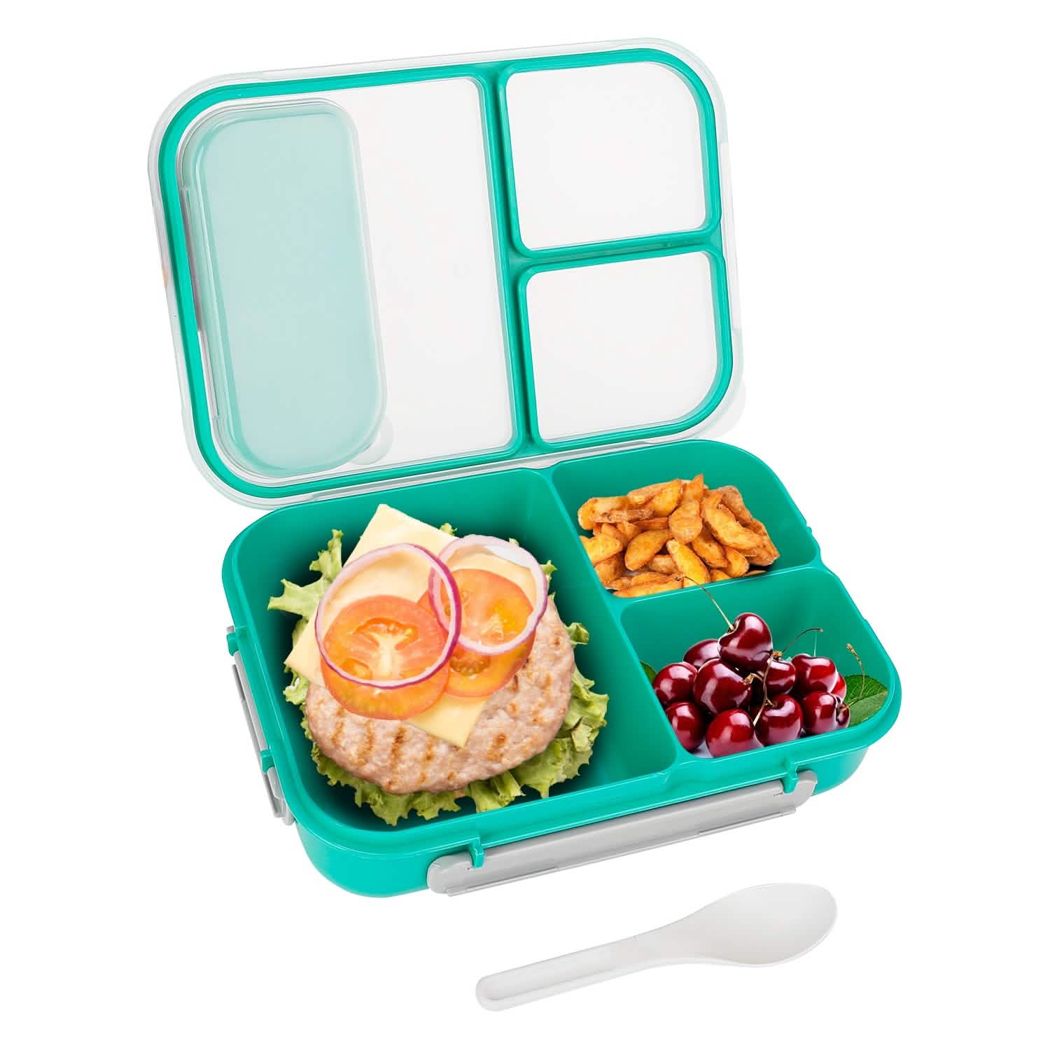 Bento Box Portable Lunch Box Picnic Food Storage with 3 Compartments Kitchen Storage - Tophatter Daily Deals