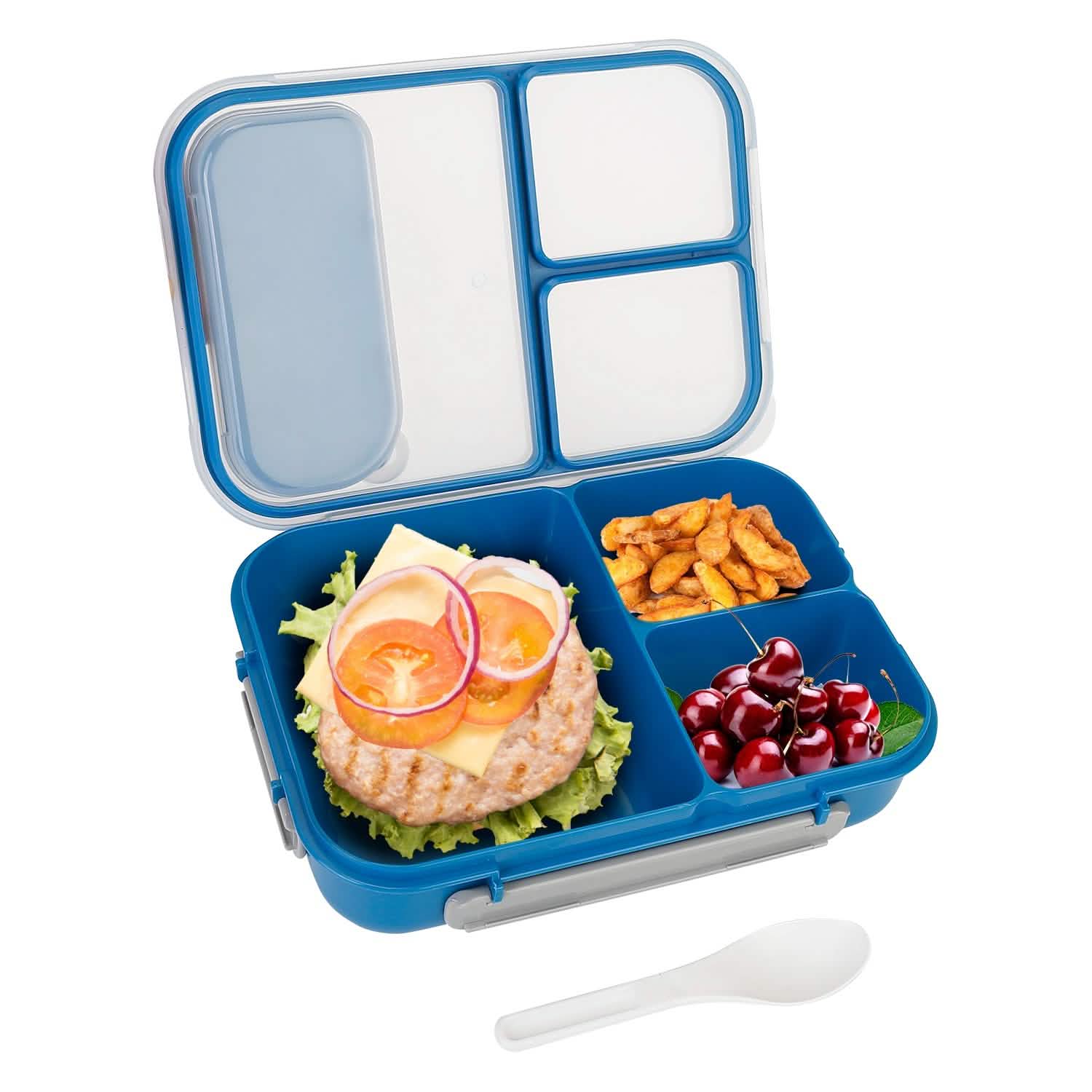 Bento Box Portable Lunch Box Picnic Food Storage with 3 Compartments Kitchen Storage - Tophatter Daily Deals