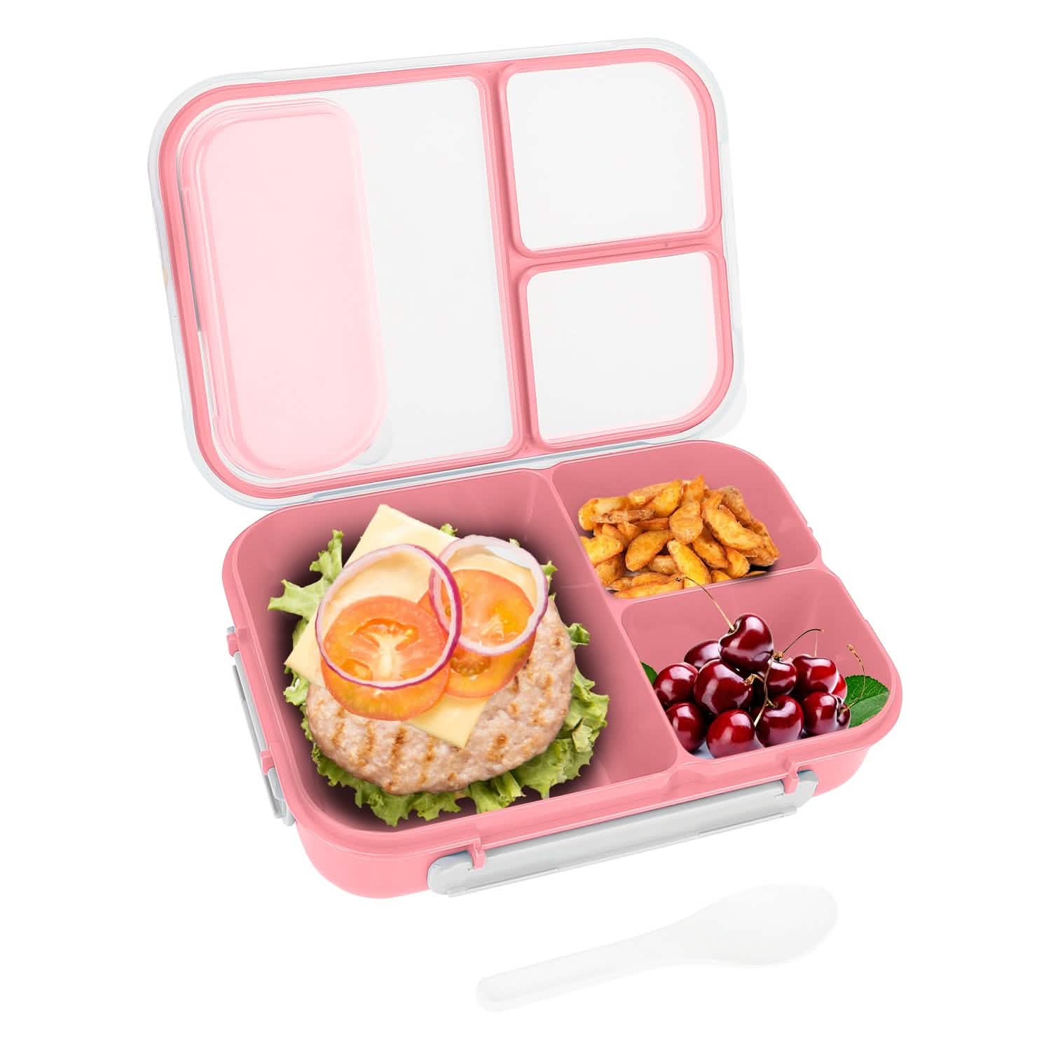 Bento Box Portable Lunch Box Picnic Food Storage with 3 Compartments Kitchen Storage - Tophatter Daily Deals