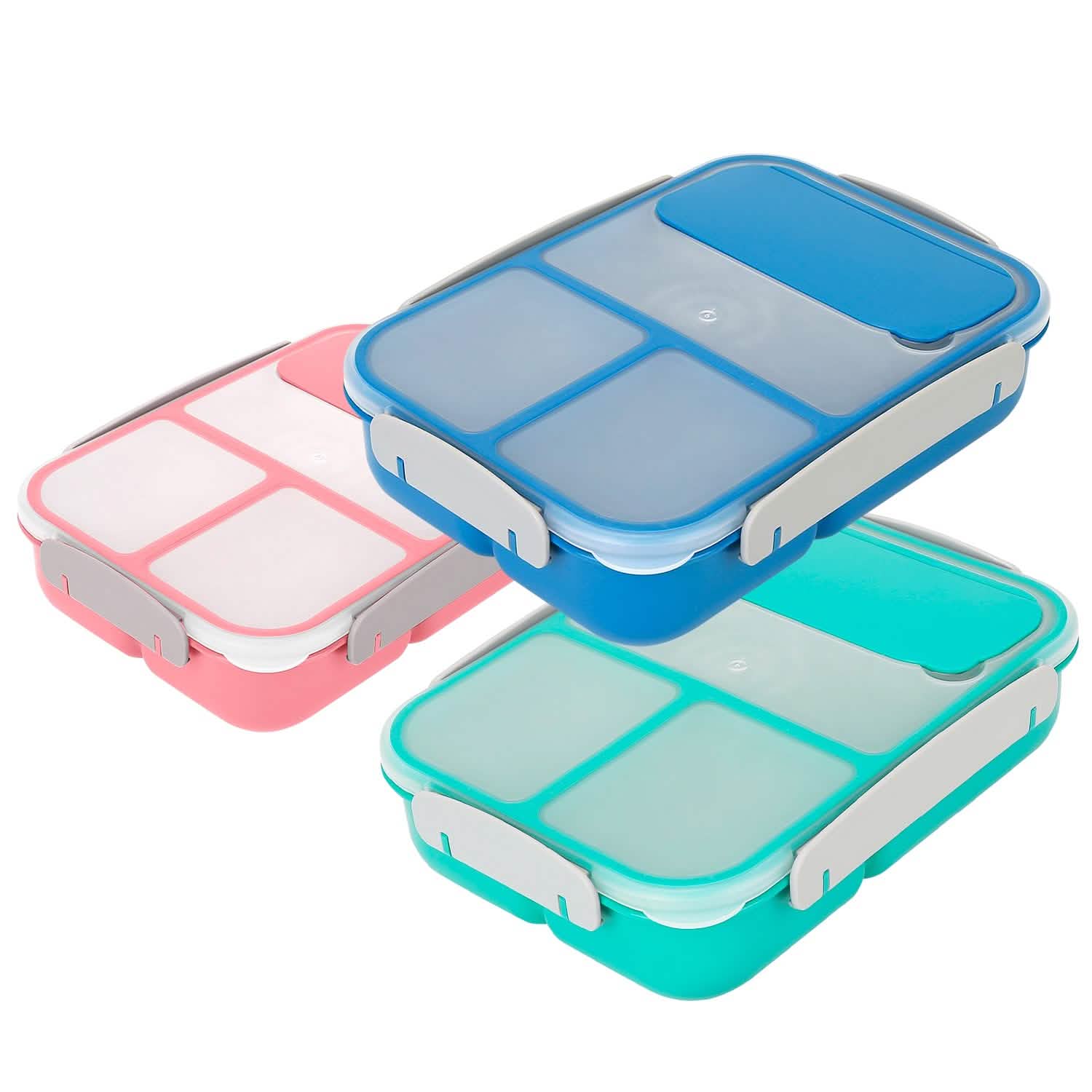 Bento Box Portable Lunch Box Picnic Food Storage with 3 Compartments Kitchen Storage - Tophatter Daily Deals