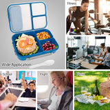 Bento Box Portable Lunch Box Picnic Food Storage with 3 Compartments Kitchen Storage - Tophatter Daily Deals