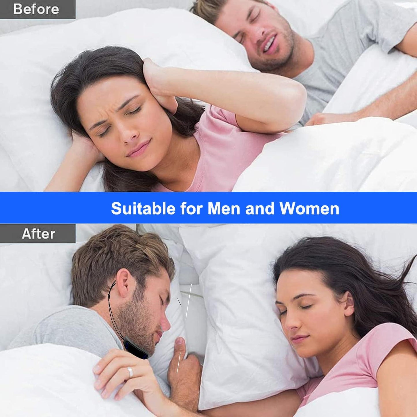 Anti Snore Device - Electric Micro Noise Stopper Sleep Apnea Aid Stop Snore HB Health Care - Tophatter Daily Deals