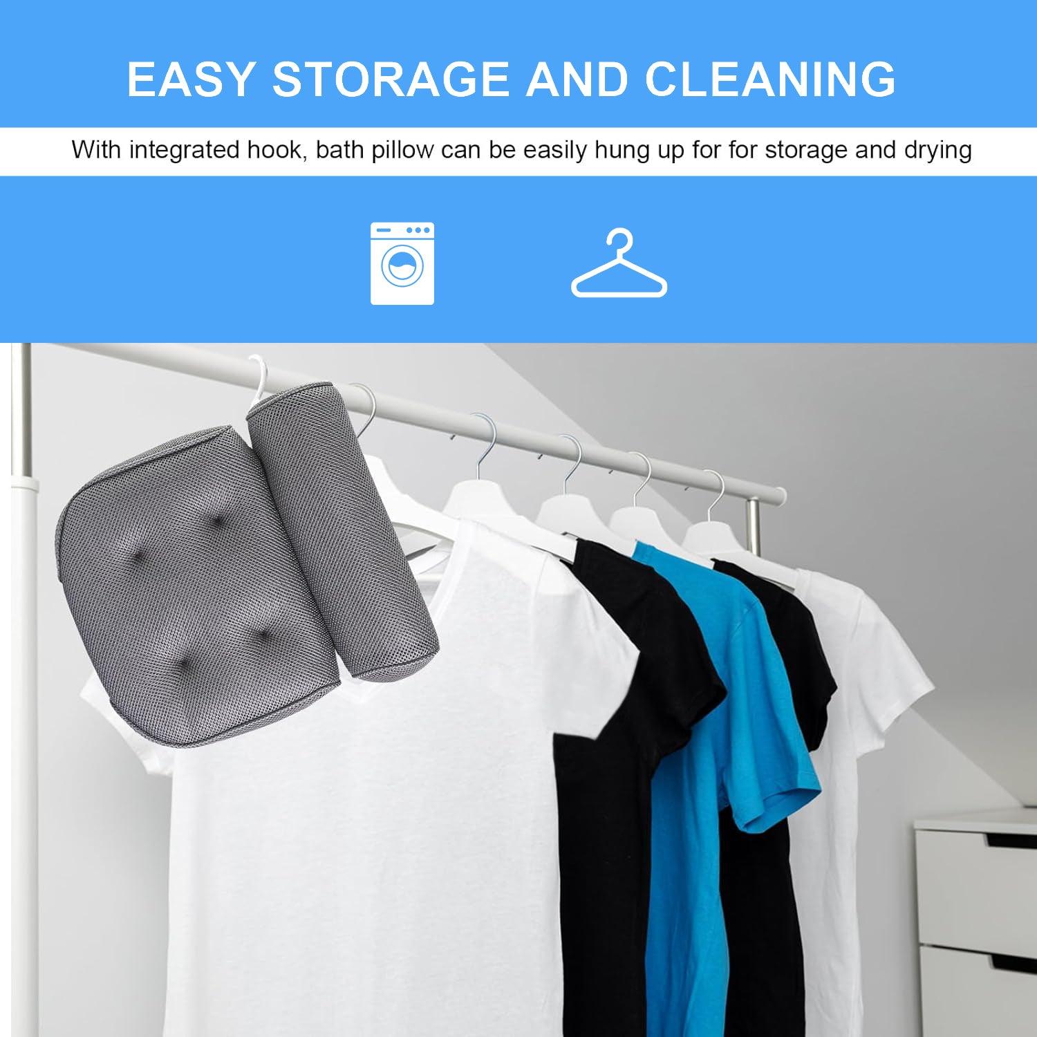 Luxury Bathtub Pillow - Spa Bath Pillow Non-Slip Comfortable Bathtub Headrest Cushion Premium Waterproof Neck Back 4D Mesh Bath Pillows - Tophatter Daily Deals