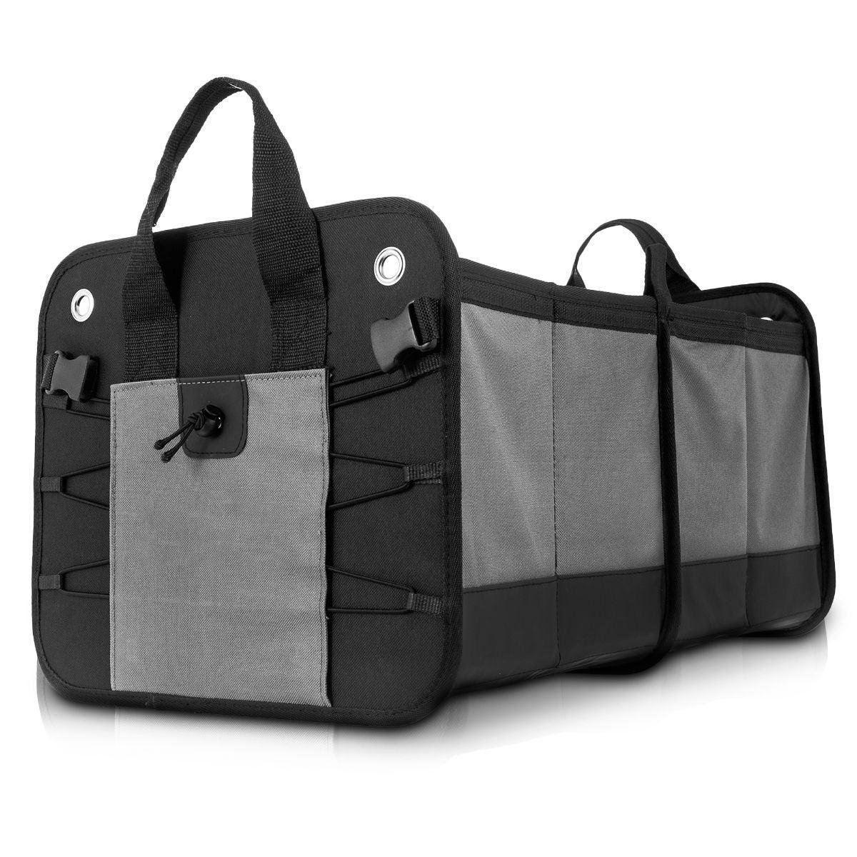 Car Boot Organiser - Heavy Duty Collapsible Foldable Tidy Pocket Storage Grey Without Mesh Car Accessories - Tophatter Daily Deals