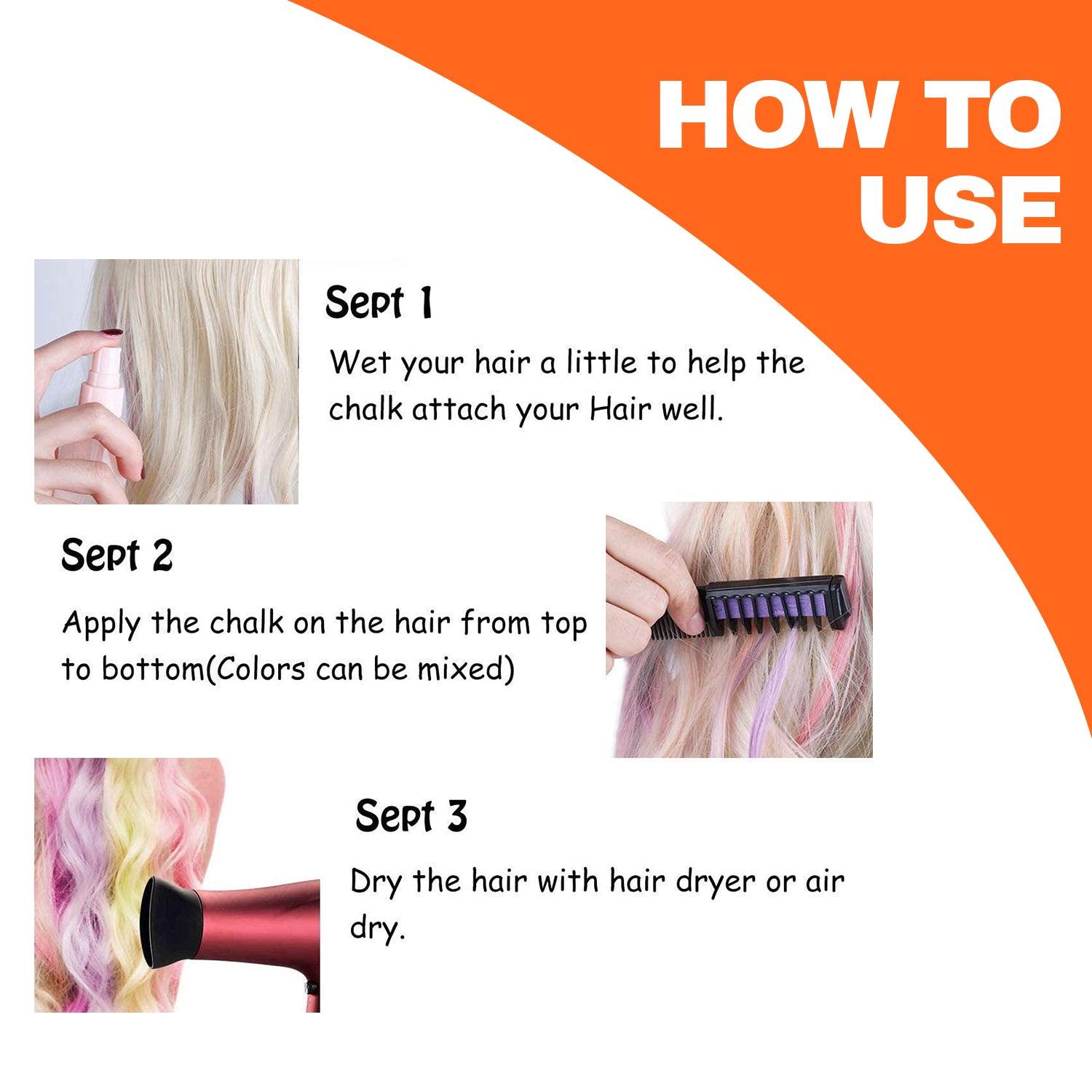 Hair Chalk Comb - 6pcs Bright Hair Color Cream for Girls Kids temporary Chalk Hair Care - Tophatter Daily Deals