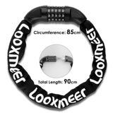 Best Bike Lock UK - Heavy Duty High Security 90cm 5-Digit Combination Chain Lock Black Cycling - Tophatter Daily Deals