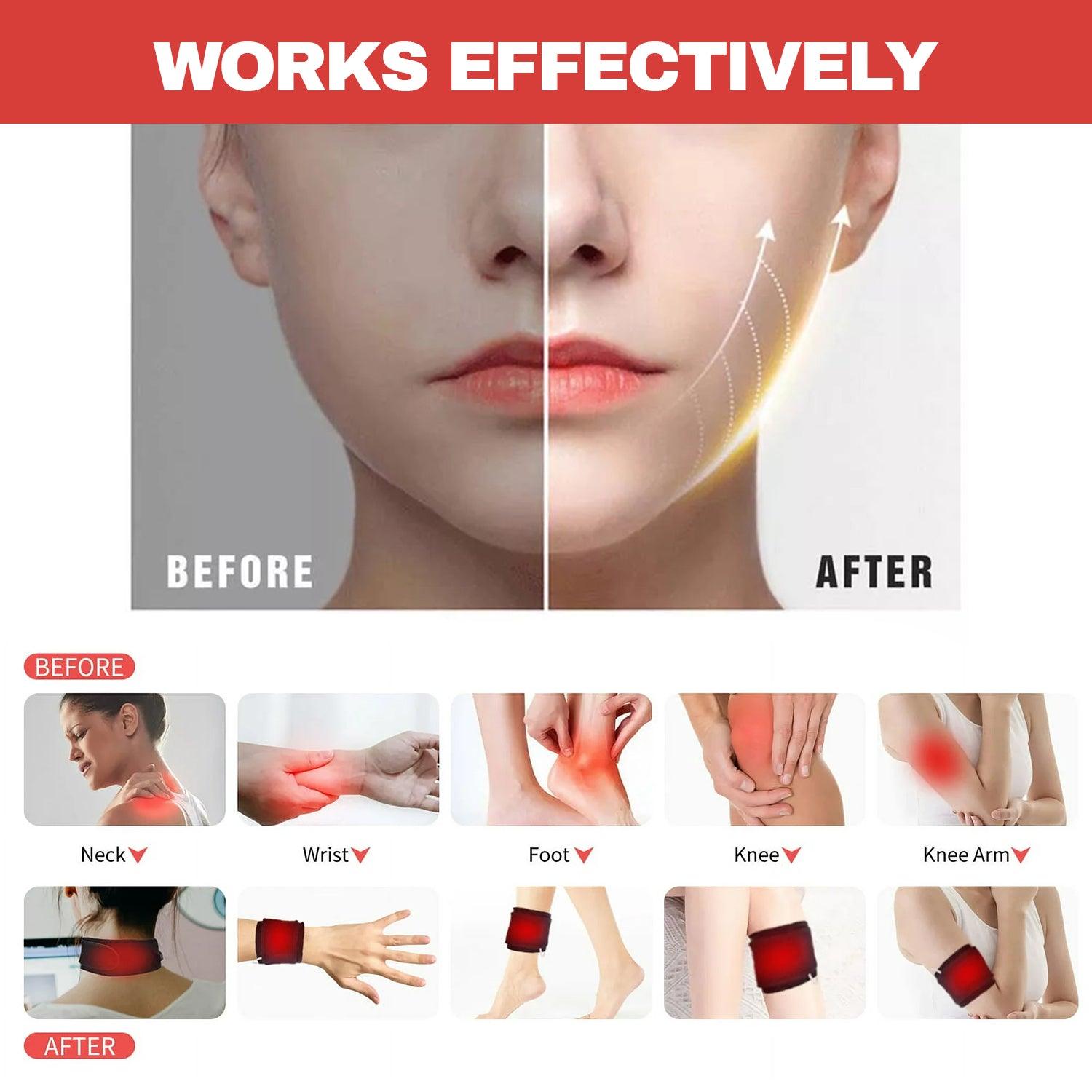 Red Light Therapy Belt - 660nm & 880nm IR Light Therapy Device For Facial Lifting Slim Chin Health & Beauty - Tophatter Daily Deals
